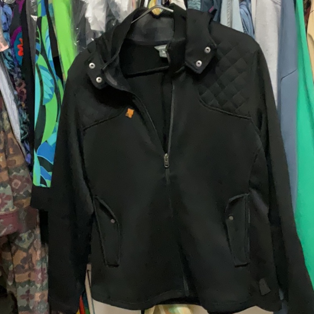 Ladies Soft & Comfy Jet-Black, Hooded Full-Zip Jacket - Eddie Bauer, XL
